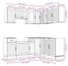 vidaXL 11-tlg. Küchenschrank-Set Kalmar Hochglanz-Weiß Produktbild-Vorschau 8