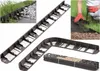 A collage of images showing black plastic lawn edging being installed and packaged. Náhľad obrázku produktu