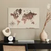 MuchoWow® Poster Weltkarte - Holz - Windrose 60x40 cm - Produktbild-Vorschau 3