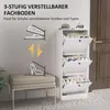 HOMCOM Schuhschrank mit 3 Klappen, Schuhkipper mit Produktbild-Vorschau 5