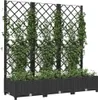 vidaXL Pflanzkübel mit Spalier Schwarz 120x40x121,5 cm PP - Produktbild-Vorschau 1