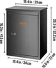 A diagram of a dark gray parcel box with dimensions indicated by measurement lines and text. Produktbild-Vorschau