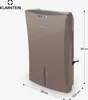 A product shot of a dehumidifier with dimensions indicated. Produktbild-Vorschau