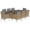 The Living Store 9-tlg. Garten-Essgruppe mit Kissen Beige Produktbild-Vorschau 3