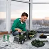 Großer Militär Transporter mit Panzer – Armee Spielzeug mit Produktbild-Vorschau 4