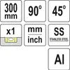 A grid of icons and text indicating product specifications and features. Anteprima dell’immagine prodotto