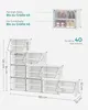 SONGMICS Schuhregal 10 Fächern Schuhschrank mit Türen weiß Produktbild-Vorschau 4