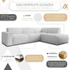AX LIVING Couch Sofa L Form Didim L Silber 292 stilvoll & Produktbild-Vorschau 5