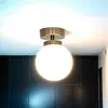Badezimmerlampe Decke Kugel Schirm in Messing Weiß E14 Produktbild-Vorschau 1