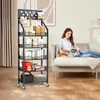 5-stöckiges Display-Regal mit Rollen und 15 Haken, schwarz Náhľad obrázku produktu