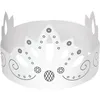 A white paper crown with black line drawings of decorative elements. Podgląd zdjęcia produktu