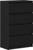 A black wooden dresser with four drawers. Anteprima dell’immagine prodotto