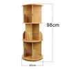 A 3-tier rotating bookshelf shown against a white background with dimensions indicated. Produktbild-Vorschau