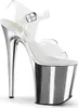 FLAMINGO-808 Damen Sandale von Pleaser, Transparent Silber Produktbild-Vorschau 1