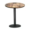 A round bistro table with a wood-grain top featuring Roman numerals, on a white background. Produktbild-Vorschau