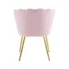 A pink velvet chair with gold legs, shown from the back. Produktbild-Vorschau