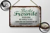 Blechschild Spruch 12x18cm Beste Freunde wissen grün braun Produktbild-Vorschau 3
