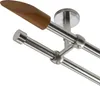Gardinenstange Set Edelstahl Look Metall Ø 16mm Produktbild-Vorschau 1