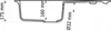 A technical drawing of a sink with dimensions indicated. Produktbild-Vorschau