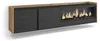 TV-Möbel Holzeffekt schwarz eiche 212x35x50cm Kamin mit Produktbild-Vorschau 1