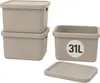 Plastard Boxen 31 L, 3er-Set, stapelbar, BPA-frei, Beige, Produktbild-Vorschau 1