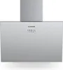 A silver range hood is shown against a white background. Produktbild-Vorschau