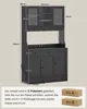 A diagram of a black kitchen cabinet with dimensions indicated by lines and measurements. Voir les images du produit