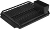 A black dish drying rack with a cutlery holder. Podgląd zdjęcia produktu