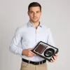 Geschenkset für Herren - aus Kunstleder, schwarz Gürtel mit Produktbild-Vorschau 7