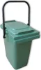 A green trash can with a black handle is shown against a white background. Produktbild-Vorschau