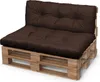 A brown pallet cushion set on a wooden pallet base, shown against a white background. Anteprima dell’immagine prodotto