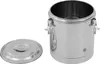 A stainless steel insulated soup container with its lid placed next to it, on a white background. Produktbild-Vorschau