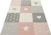 Kinderteppich Babyzimmer Mond Stern Punkte Pastel Pink Grau Produktbild-Vorschau 3
