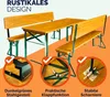 Casaria Set Mobili Stile Birreria 2x Panche da Sagra con Anteprima dell’immagine prodotto 4