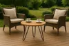 Table basse ronde, chêne naturel, 50 cm, pieds métalliques, Voir les images du produit 3