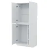 An open white wardrobe with a hanging rail and shelves. Anteprima dell’immagine prodotto
