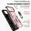 A disassembled phone case with callouts for its features and materials. Produktbild-Vorschau