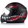 A full-face motorcycle helmet with a graphic design. Produktbild-Vorschau