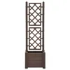 vidaXL Fioriera con traliccio 43x43x142 cm PP Moka Anteprima dell’immagine prodotto 4