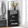 A shoe cabinet with two flip-down drawers, a drawer on top, and a bench with storage next to it, in a hallway setting. Podgląd zdjęcia produktu
