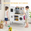 COSTWAY Kinderküche Holz, Spielküche mit Tafel, Mikrowell, Produktbild-Vorschau 6