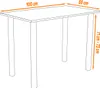 A line drawing of a table with dimensions indicated by orange lines and text. Náhled obrázku produktu