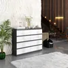Commode anthracite gris/blanc brillant avec 8 tiroirs – Voir les images du produit 4