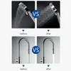 Comparison images showing the 'before' and 'after' effect of a water pressure booster pump on a showerhead and a faucet. Náhled obrázku produktu