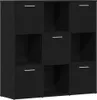 vidaXL Bücherschrank Schwarz Eichen-Optik 90x28x90 cm Produktbild-Vorschau 1