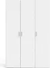 Ruffano - Guardaroba 3 Ante, 115x49 cm Bianco, Appendiabiti Anteprima dell’immagine prodotto 6