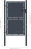 vidaXL Gartentor aus Stahl 100 x 125 cm Anthrazit Produktbild-Vorschau 5