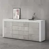 doporro Sideboard Kommode in Weiß matt und Beton 167x36 cm Produktbild-Vorschau 1