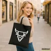 Huuraa Jutebeutel Stier Sternzeichen Symbol 10 Liter Black Produktbild-Vorschau 2