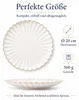 8er-Set Premium Porzellan Speiseteller Ø20 cm – Elegantes Wellendesign mit edlem Goldrand Produktbild-Vorschau